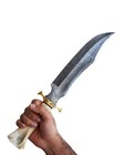 Hand Made Damascus Steel Hunting Bowie Knife - Camel Bone Handle - Sharp Blade