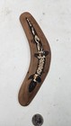 Vtg Australian Souvenir Aboriginal Art Boomerang Lizard Wood Painted