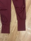 Myb Men s Burgundy Jogger Pants S Regular Polyester Drawstring Zip Pocket