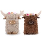  Highland Cow Gnomes With Flowers Scottish Tomte Doll Decor  Farmhouse Brown
