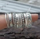 Minimalist Silver Ring  11set Of Stacking Rings  Sterling Silver Rings  All Size
