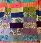 Quilt Blanket Throw Hand Tied Reversible 60 X 80 Floral Plaid Vintage Homemade