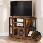 Rustic Corner Tv Stand Entertainment Center Media Console With Charging Station