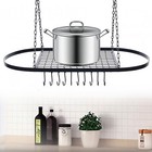 Hanging Pot Holder Pan Hanger Kitchen Rack Cookware Organizer Storage Shelf9hook