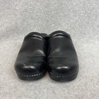 Dansko Professional Clog Leather Slip On Shoes Black Womens Sz 37