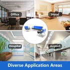 Pu Leather Waiting Room Chair Reception Office Airport Bench Guest Sofa Blue