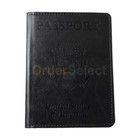 Leather Passport Vaccine Card Rfid Passport Holder Travel Wallet Case Black blue