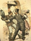 An Unwilling Loan - Brother Weeks Caught Stealing Chickens Puck Mag Illustration