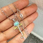 925 Sterling Silver Necklace 6x4mm Natural Turquoise Gemstone Cute Devil Jewelry
