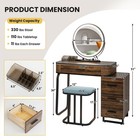 Vanity Table Set With Lighted Mirror  Makeup Table With Cushioned Stool
