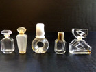 5 Empty Miniature Perfume Bottles Vintage Brands
