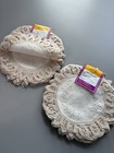 Vintage Embroidered Doilies Round Shabby Chic 100  Cotton Beige Set Of 24