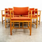 Mid Century Danish Modern Dining Chairs Set 6 Borge Mogensen Fredericia Armchair