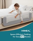Homeal Bed Rail For Toddlers  59in Swing Down Baby Guard  59in  Grey 
