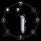 Electric Lighter Dual Arc Flameless Lighter Windproof Plasma Rechargeable Gold