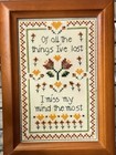 Vintage Framed Cross Stitch Wall Art I Miss My Mind The Most Granny Cottage