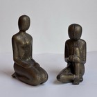 Roselie Metal Cast Iron Bookends Sculpture Set 2 Abstract Nude Figure Women Male