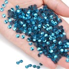 1000 Pieces Hot Fix Glass Flatback Rhinestones Hotfix Round Crystal Gems  aqu   