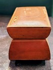 Vintage Italian Leather Playing Card Box Mid Century Florentine Gold Double Deck