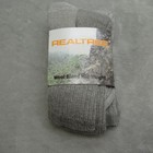 Realtree Socks Womens Medium 6-10 Gray Mid Weight Hiking Backpack Wool Blend New