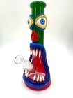 10  3d Art Glass Bong Water Pipe With 14mm Catcher  Colorful Monster Design