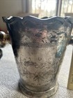 Vintage Victorian Style Silver Plated Scalloped Edge Ice Bucket Wine Champagne