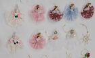 Vintage Lot Of 30 Handmade Christmas Ornaments Fan Angels Santa Lace Beads