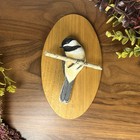 Vintage Harriet Hillman Carved Wood Chickadee Bird Plaque Wall Hanging 1971 Nh 