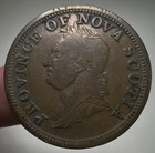 1832 Nova Scotia One Penny Token Copper Coin Circulated George Iv