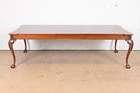 Henredon Chippendale Banded Mahogany And Burl Wood Extension Dining Table