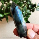 60-70mm Natural Labradorite Quartz Crystal Point Obelisk Chakra Wand Stone Decor