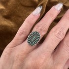 Vintage Southwestern Sterling Silver Needlepoint Turquoise Cluster Ring Sz 5 25