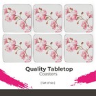 Pimpernel Pink Blossom Coasters Set Of 6 - Cherry Blossom Floral Drink Mats