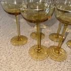 Lot 6 Vintage Amber Crystal Champagne Glasses