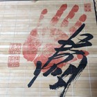 Sumo Wrestler Handprint Wooden Hanging Scroll Japan Kitanoumi Wakanohana Wajima