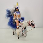 Vintage Native American Doll Horse Rider Beaded Leather Feather Tribal Warrior A