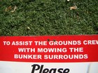 Vintage Metal Please Leave Rakes In The Bunkers Sign  Golf Course 10 x7  
