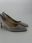Nina Shoes Womens Size 7 Silver Rhinestone Pumps Pointed Toe Dress Heels Evening