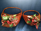 Set Of 2 Woven Wicker Wall Baskets