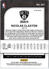 2019-20 Panini Nba Hoops Premium Stock Nic Claxton  241 Purple Disco Prizm Rc