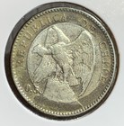 1889 Chile 20 Centavos Silver Coin  Xf