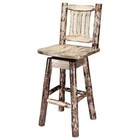 Glacier Country Collection Barstool W  Back   Swivel
