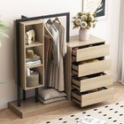 Wardrobe With 4 Drawers And 3 Shelves natural Clothes Storage Wardrobe Rack