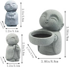 Japanese Monk Statue Praying Zen Sandstone 3pcs Buddha Statues Asian Garden S   