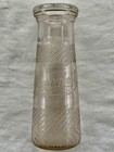 Banquet Dairy Half Pint Milk Bottle Embossed Vintage Cream Top Glass