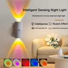 2x Rgb Modern Led Wall Light Sconce Lamp Fixture Home Motion Sensor Night Light