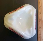 Vintage Carlsberg Beer Ashtray White Glass Promotional Ashtray
