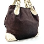 Chanel Canvas Leather Chain Tote Bag Large Brown Ivory Cc Logo Authentic