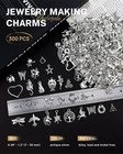 300 Pcs Wholesale Bulk Lots Jewelry Making Charms Mixed Smooth Tibetan Silver   