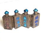 Antique Chinese Silver Enamel Hinged 4pc Medicine Snuff Bottles Articulated